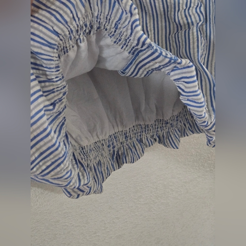 Democracy Blue and White Striped Button-Down Shirt - Picture 6 of 9